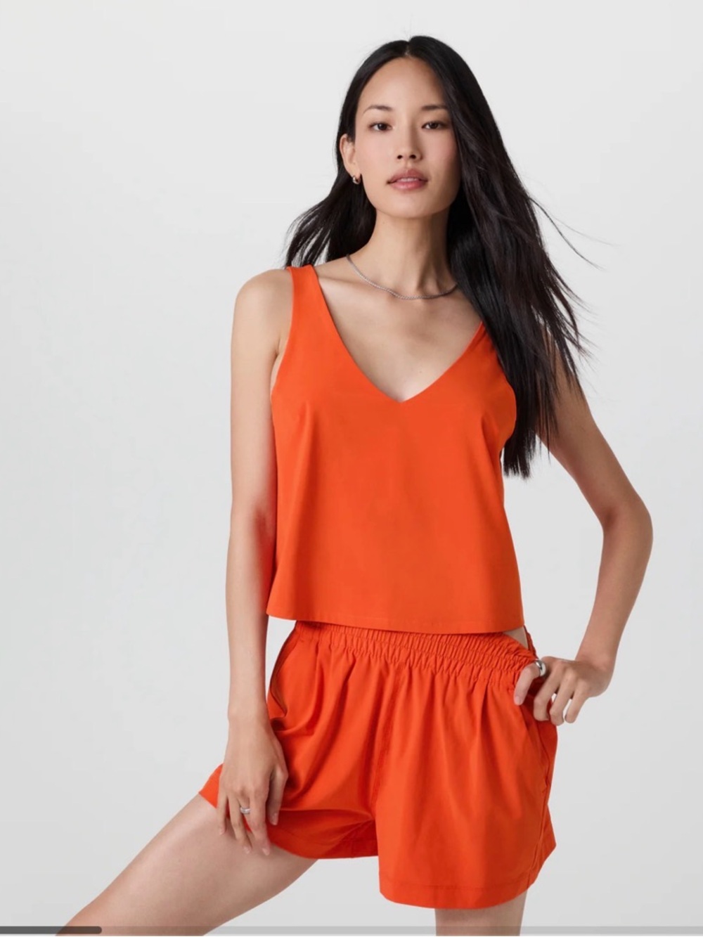 Vuori Orange V-Neck Tank Top